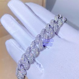 Designer Custom Hip Hop Schmuck 12 mm Mann Iced Out VVS Moissanit Diamant kubanischen Armband