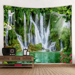 Tapestries Beautiful Nature Waterfall Tapestry Forest Print Seascape Hippie Wall Hanging Wall Tapestry Mandala Wall Decoration