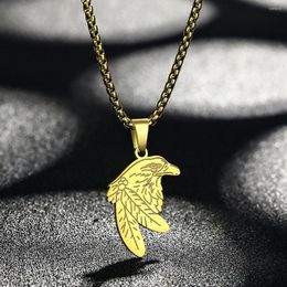 Pendant Necklaces CHENHXUN Eagle Charm Necklace Laser Cut Jewelry Bird Lover Gift Idea Stainless Steel Animal For Men And Women