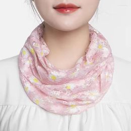 Scarves Spring Summer Neck Collar Scarf Women Head Thin Sunscreen Variety Small Silk Anti-UV Mask Multi-Function Pullover