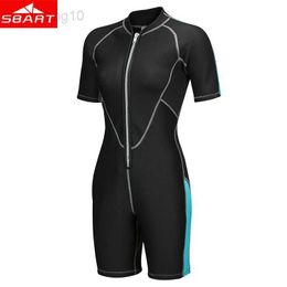 Wetsuits Drysuits SBART 2mm Neoprene Wetsuits Men Women's Swimming Wet Suits One-Piece Thicken Swimsuit Short Sleeve Deep Diving Surfing Wetsuits HKD230704