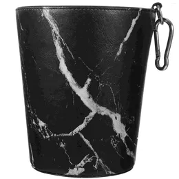 Interior Accessories Black Garbage Can Car Mini Trash Marble Gabage Hanging Storage Box