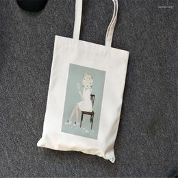 Shopping Bags Tote Bag Flower Print Large Eco Shoulder For Ladies Female Travel Canvas Reusable Women Shopper Handbag