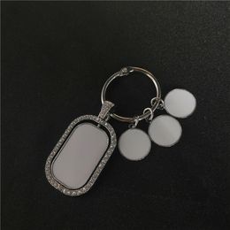 sublimation blank keychains for round charms hot transfer printing diy custom blanks key ring consumables