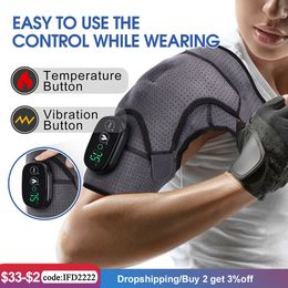 Massaging Neck Pillowws Electric Shoulder Massager Belt Heating Pad Vibration Massage Support Arthritis Pain Relief Thermal Physiotherapy Brace 230704