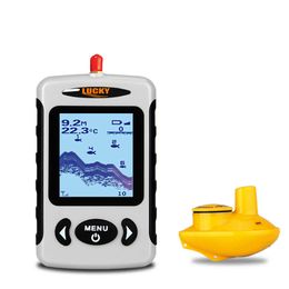 Fish Finder Fish Finder Lucky Ffw718 Fish Finder English/russian Menu Rechargeable Waterproof Wireless Fishing 125khz Sonar Echo Sounder Fishfinders Hkd230703