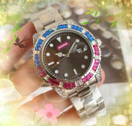 Famous classic designer watch 41mm Luxury Fashion Rainbow Colorfull Crystal Diamonds Clock Men Personality Romantic Starry Quartz Chronograph Wristwatch