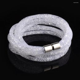 Charm Bracelets Chanfar Elegant 4 Layers Mesh Magnetic Clasp Double Wrap Crystal Bracelet For Women Gift Fashion Jewellery