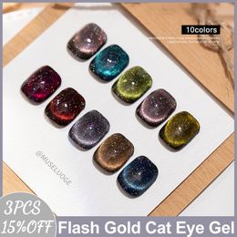 Nail Gel MUSELUOGE Super Bright Flash Cat Eye Gel Polish Soak Off Gel Nail Polish Magnetic Nail Polish Light Luxury Gentle Cat Eye Nails 230703