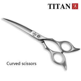 Scrubbers Titan Hair Scissors 6.5inch 7.0inch 7.5 8.0inch Pet Scissors Straight Cut Professional Hairdressing Scissors Curved Scissors