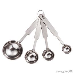 Measuring Tools 4pcs/set Kitchen Measuring Spoons Stainless Coffee Sugar Sauce Scoop Durable Tableware Handle Kitchen Accessories R230704