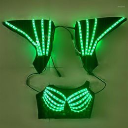 LED light corset waistcoat waistcoat nightclub bar DJ DS GOGO dance stage performance costume party festival carnival outfit1273M
