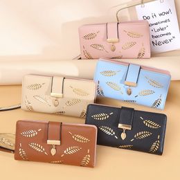 PU Leather Coin Purse Female Double Layer Wallet Luxury Brand Designer Lady Pouch Card Holder Snap Button Wallet Women'S Wallet