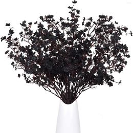 Decorative Flowers Artificial Flower 6Pcs Black Baby Breath Real Touch Silk Gypsophila For Wedding Party DIY Home Floral Arrangement