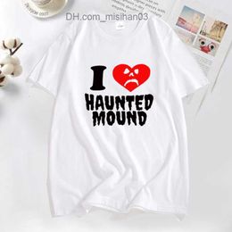 Men's T-Shirts Mens TShirts Sematary I Love Haunted Mound Trend Heart Shape Print T Shirt for Men Funny Streeetwear Cotton Tshirt Clothing Z230706