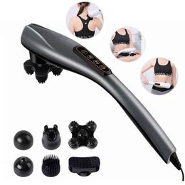 Other Massage Items 6 In 1 Electric Neck Hammer Back Relax Multifunction Cervical Vertebra Roller Stick 220V 230703