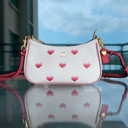 COABAG Designer Bag Pink Love Print Underarm Shoulder Bags Women Mini Tote Bag Leather Fashion Bags Luxurys Crossbody Bags Designers Handbag Purse 230207