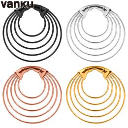 Navel Bell Button Rings Vanku 2pcs Stainless Screw Ear Flesh Tunnels Large Hoop Earring Plugs Expander Dangle Gauges Stretchers Piercing Body Jewellery 230703