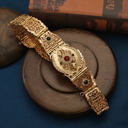 Navel Bell Button Rings Elegant Moroccan Ladies Belt Long Chain Drop Shaped Faux Gems Bridal Jewellery Arabian Wedding Gift Robe Dress Waist Chain 230703