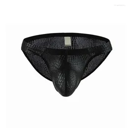 Underpants Sexy Men's Leather Briefs Jockstrap Thongs Stretch Sissy Pouch Panties Underwear Mini Male Snake Skin Pattern Comforty