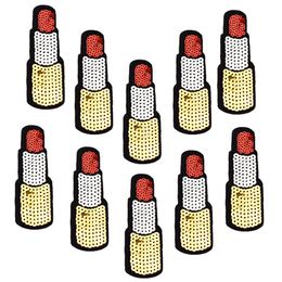 Diy patches on clothing iron embroidered sequined Lipsticks patch applique iron on patches sewing accessories badge on clothes257r