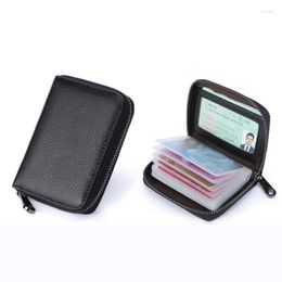 Card Holders Mirror Window 20 Slots ID Cards Holder Bank Credit Bus Cover Anti Demagnetization Coin Pouch Zipper Organiser