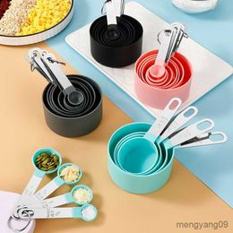 Measuring Tools Kitchen Measuring Spoon Set Stainless Handle Measuring Cup With Scale Teaspoon Coffee Sugar Scoop Baking Accessories R230704