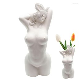 Vases Human Body Ceramic Vase Creative Female Sculpture Art Home Decoration Living Room Flower Arrangement