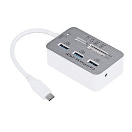 Type C to 3-Port USB 3.0 Hub with Multi-Card Reader USB 3.0 Combo with sd card reader USB C hub