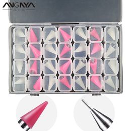 Dotting Tools ANGNYA 28Pcs Replaceable Nail Wax Pencil Head for Pen To Pick Up Gem Jewelry Tips Picking Tool 230704