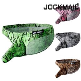 Underpants JOCKMAIL Brand Snake Printed Mens Sexy Underwear Briefs Men Jockstrap Gay Panties Long Penis Pouch Erotic