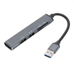 Compact USB 3.0 Hub With Card Reader TF/SD Aluminum Alloy Multi Ports Splitter For Computer Devices Electronic Equipment