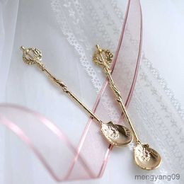 Measuring Tools style carved vintage coffee spoon palace style Sceptre stirring spoon dessert table decoration R230704