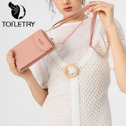 Toiletry Wallet For Women Mobile Phone Wallets Card Organiser Detachable Shoulder Strap Crossbody Bags Coins Pouch Elegant Purse