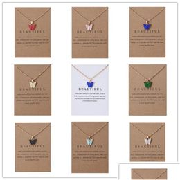 Pendant Necklaces Bk Price Womens Acrylic Butterfly Sexy Clavicle Rope Chain Jewellery Lady Necklace With Gold White Card Drop Deliver Dhgzo