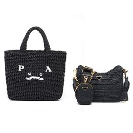 prad New style Bags Totes weave Shoulder bag handbag Womens men Raffia fibre Re-Edition 2005 lady Straw picnic Crossbody hobo travel Bag clutch Beach hand bags Flap