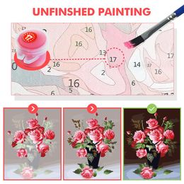 Number Flowers Painting By Numbers Complete Kit Oil Paints 40*50 Painting On Canvas Wall Decoration Crafts Adults Handiwork Drawing