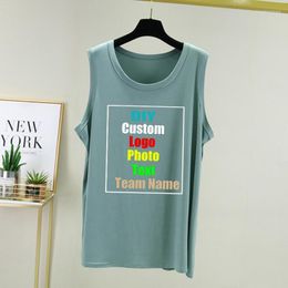 Men's Tank Tops Customise Your Picture LOGO Modal Thin Men's Casual Vest Korean Version Plus Size Outer Wear Sweat-Absorbent Top