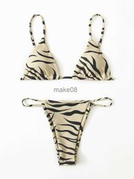 Women's Swimwear Zebra Print Push Up Bikini Sexy Bikinis 2023 New Arrival Padded Bra Low Waist Swimsuit Female Swimwear Women Biquini J230704