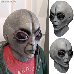 UFO Alien Skull Mask Cosplay Horror Latex Masks Helmet Party Costume Props New 2021 L230704