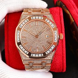 Handmade Diamond Watch Mens Automatic Mechanical Designer Watches 40mm Sapphire Women Business Wristwatch Montre de Luxe