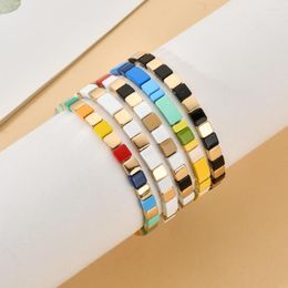 Charm Bracelets ZMZY Cute Boho Color Beads Stretch Bracelet Fashion Multicolored Surf Jewelry Handmade Elastic Wristband For Women