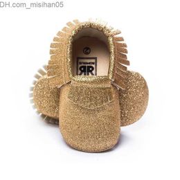 Sneakers Gold Twinkling Baby Boy Shoes Bling Newborn First Walkers Christmas Gift Children Moccasins Tassel Leather Shiny Girls Shoe 0-2Y Z230705