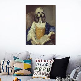 Portrait Dog Paintings Madame Du Barry Thierry Poncelet Handmade Animal Canvas Art Hotel Room Decor