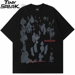 Men's T-Shirts Men Hip Hop T-Shirt Streetwear Shadow Letter Printed T Shirt Summer Short Sleeve Tshirt Harajuku Cotton Casual Tops Tees Z230705