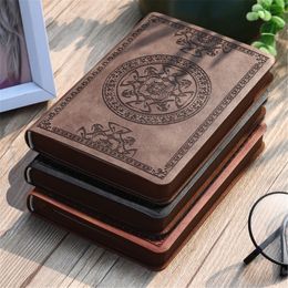 Notepads Pocket Type Small Creativity Notebook Portable Vintage Pattern PU Leather Diary Notepad Stationery Gift 230703