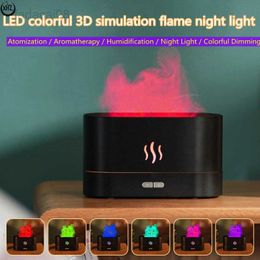 Lights USB Simulation Flame Night Light with 180ML Water Tank Humidifier Suitable for Bedroom Living Room Office Atmosphere Desk Lamp HKD230704