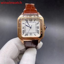 AAA automatic rose gold case white dial Roman numbers