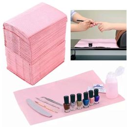 Nail Treatments 125pcs Foldable Polish Disposable Hand Cushion Holder Tablecloth Clean Pad Transfer Paper Make Up Accessories Waterproof 230704