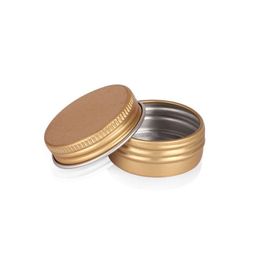 Gold 15g 25g 60g Top Quality Cream Refillable Metal Aluminium Jar Tin Screw Thread Cosmetic Lip Balm Mask Ointment Containers Lbbqn